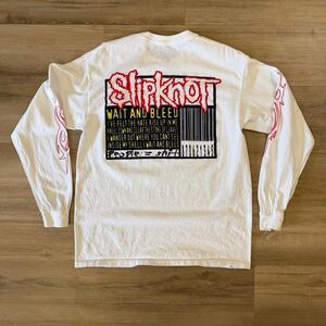 Slipknot Men’s White Long Sleeve Wait And Bleed Shirt Size Large Heavy Metal Tee